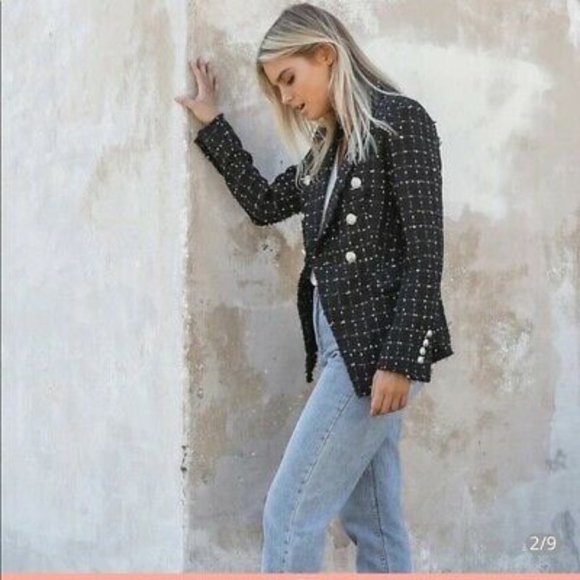 Rachel Zoe Jackets & Blazers - NWT Rachel Zoe Tweed Black & White Classic Chanel Style Blazer/Jacket Small